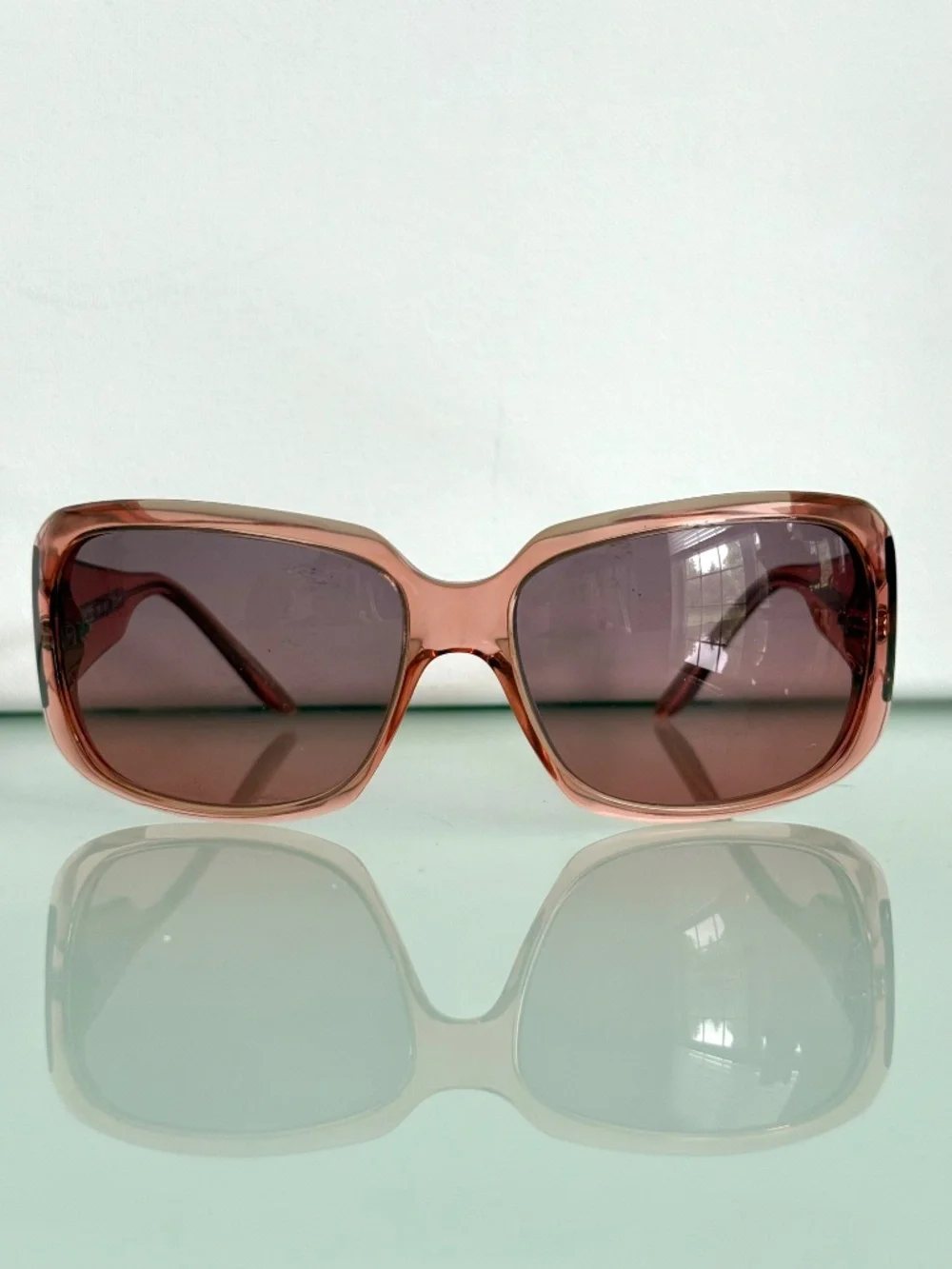 Vintage Hugo Boss Y2K Pink Rose Gold Sunglasses HB11892 62-16 EUC Italy